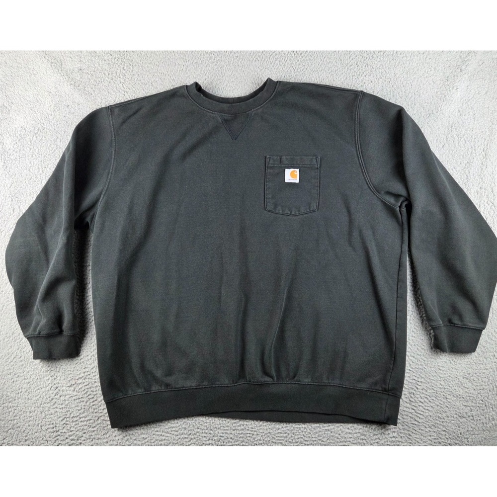 Carhartt Sweatshirt Mens 3XL Black Crew Neck Loose Fit Midweight
